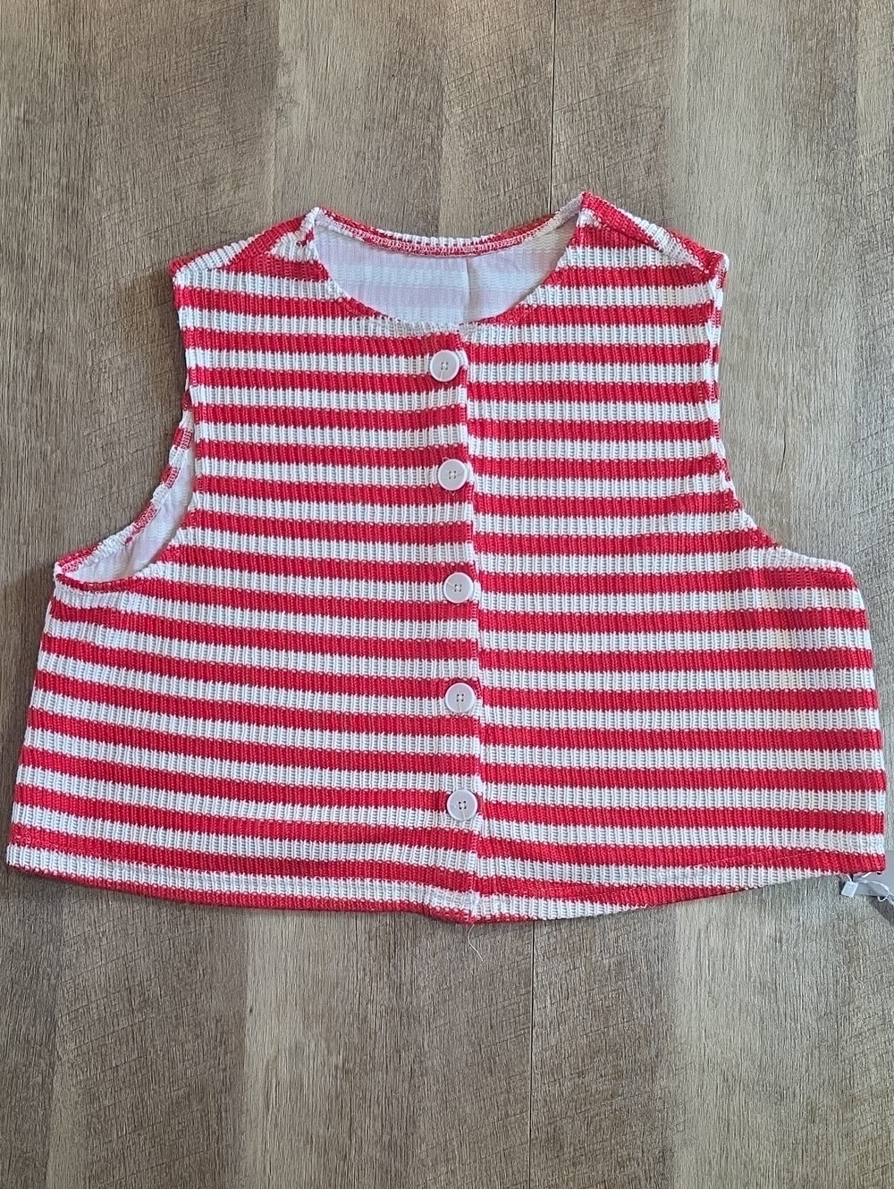 Missguided- Knit Red & White Striped Tank Top. Size XL. NWT